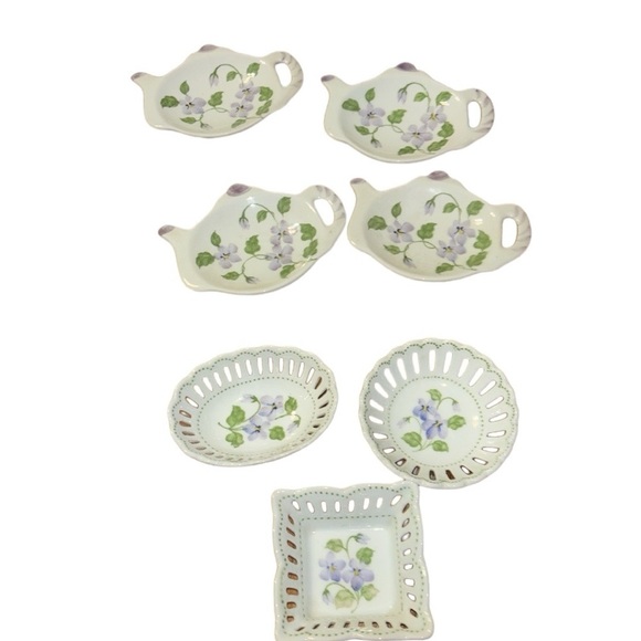 Andrea by Sadek Violets Child Teaset with Tray 11 pcs - Picture 2 of 9